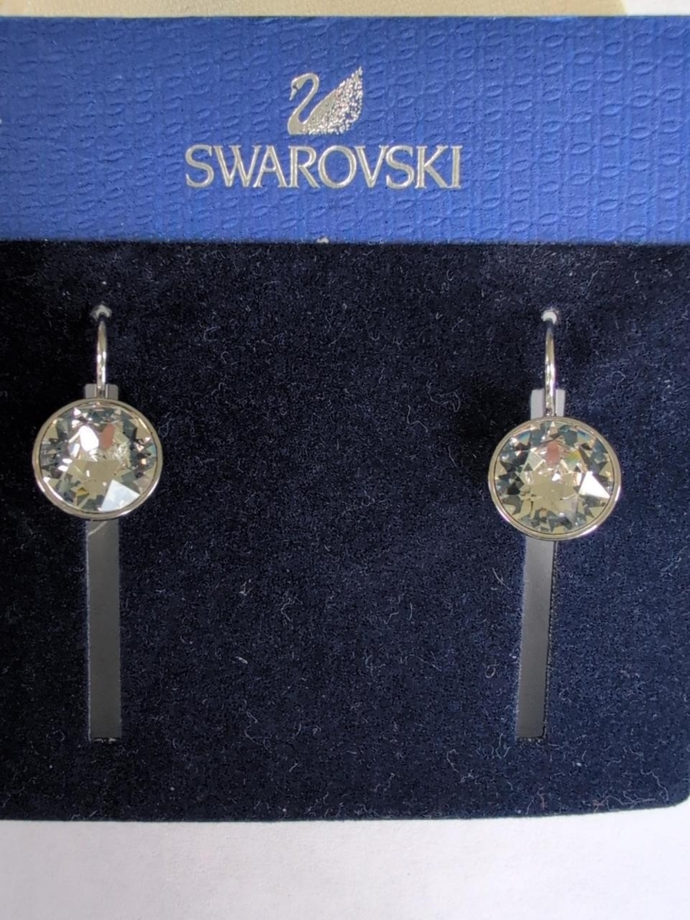 Swarovski Silver-Tone Clear Crystal Drop Earrings